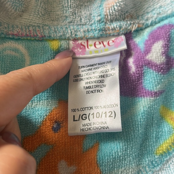 Colorful Sea Creature Kids Robe - Large - Picture 4 of 4